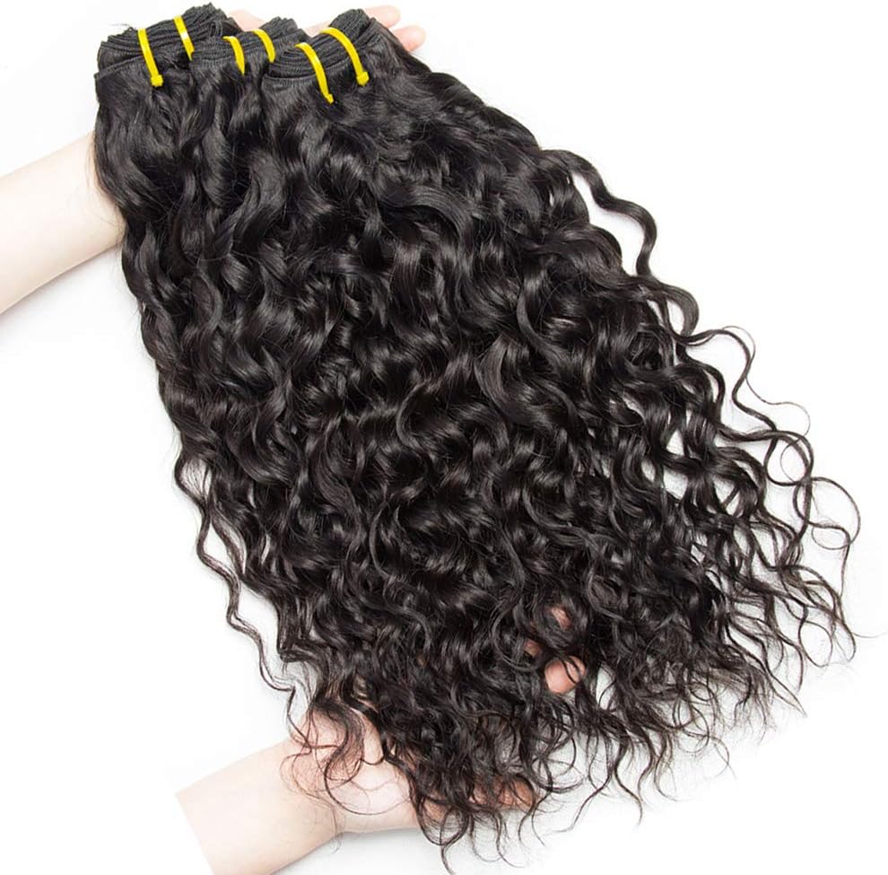 Water Wave Bundles Human Hair 8 10 12 inch 3 Bundles Culy Human Hair Extensions for Black Women Double Weft Soft Bouncy Soft and Bouncy Natural Black Color - Image 4