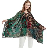 Max Hsuan Womens Summer Solid Sheer Batwing Blouse Chiffon Caftan Poncho Tunic Top Plus Size Cover up