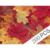CocoHut 200PCS Fall Artificial Maple Leaves Thanksgiving Autumn Leaf Wedding Party Table Decor, Multicolored