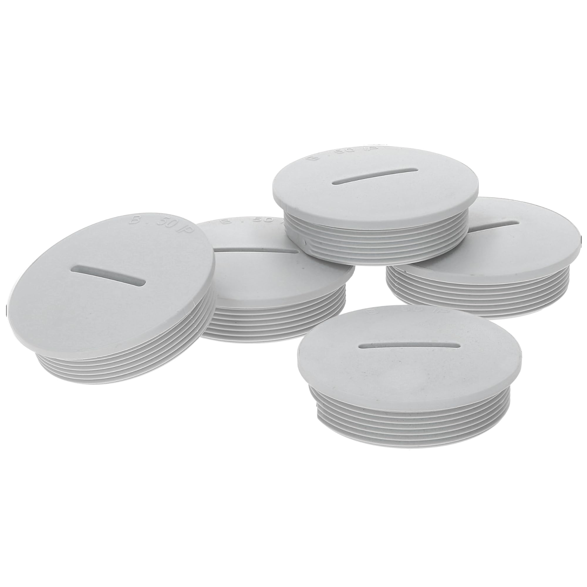 Pack of 5 Kalitec G4540210 M40 Blanking Plugs Plastic Round Light Grey I 48 mm Diameter I M40 Blanking Plug Set I Dust and Waterproof I IP65