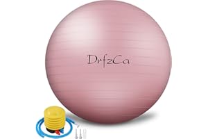 DrfzCa Exercise Ball, Pilates Ball for Pregnancy, Swiss Balance Ball with Pump,Multiple Sizes Stability Ball Chair for Office, Home Gym, Fitness, Workout and Physical Therapy