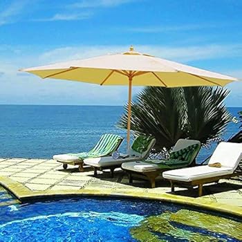 Amazon Com 13 Foot Tan Furniture Table Patio Market Umbrella Garden Outdoor