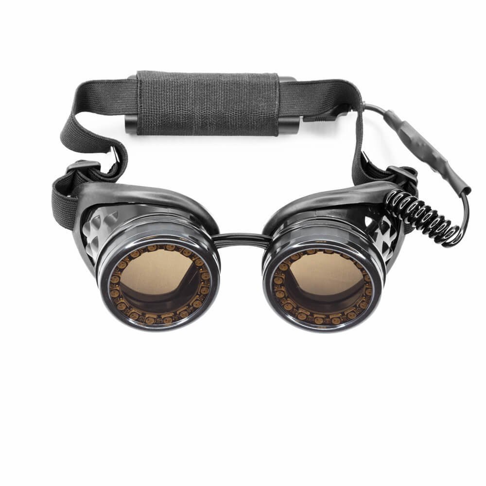 GloFX Full Color Programmable LED Goggles | 350 Modes | USB Rechargeable LED Light Up Rave Goggles | Perfect For EDM Music Festivals