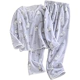 codcm Women's 2 Piece Fleece Pajamas Set Warm Pjs Fuzzy Lounge set Cute Print Sleepwear