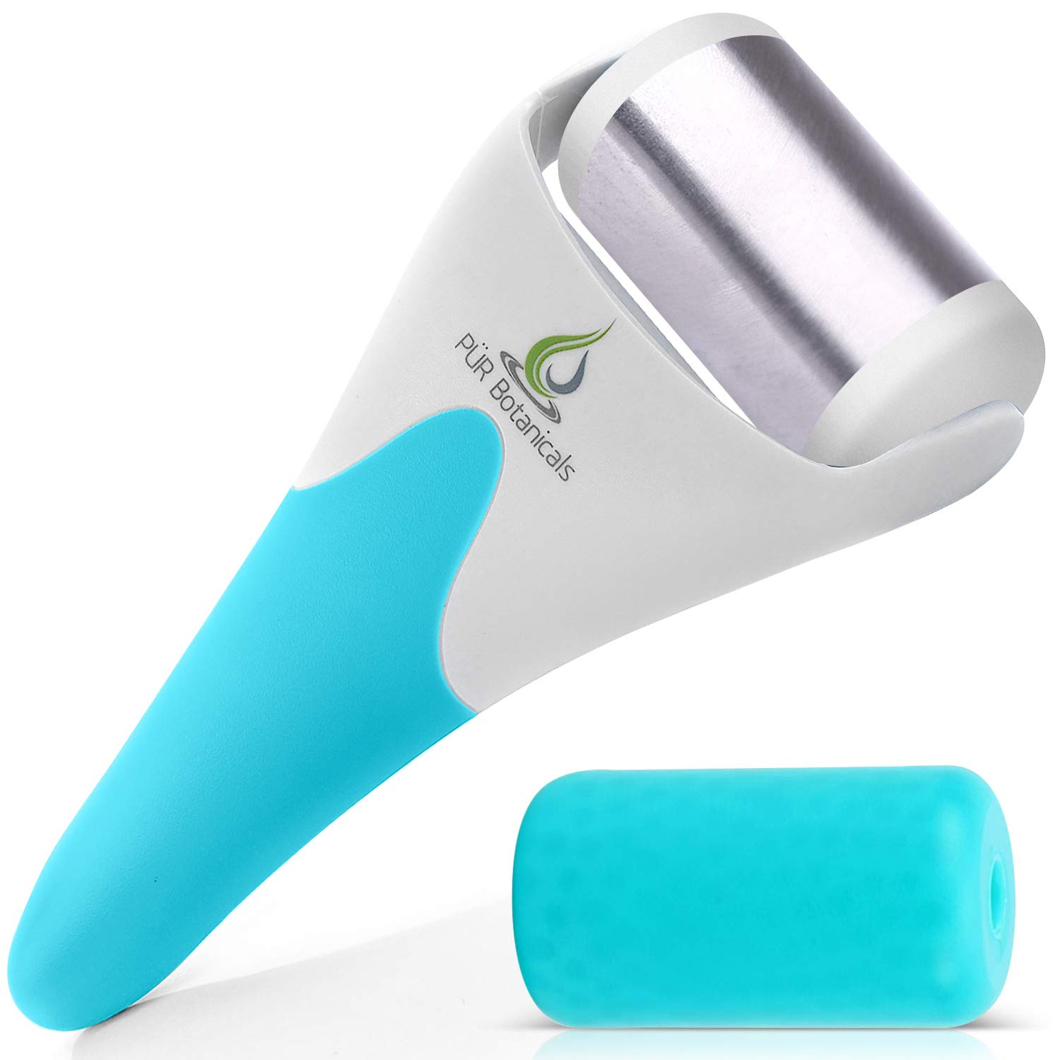 Ice Roller Face Massager - Therapeutic Cooling to Naturally Tone & Tighten | Brighten Complexion and Reduce Wrinkles, Under Eye Puffiness | Facial Cool Ice Rollers for Migraine + Pain Relief (Aqua)