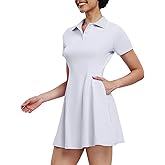 GGOV Womens Tennis Dresses Golf Dress Short Sleeve with Shorts Workout Athletic Dress