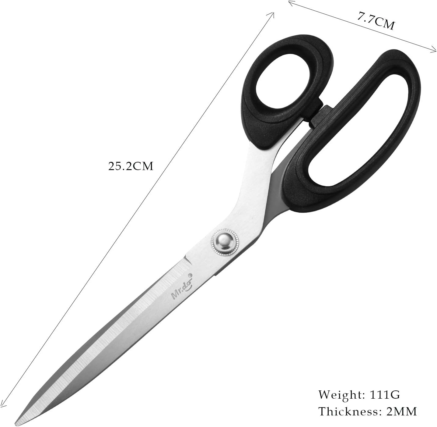 Mr.do Fabric Scissors Textile with Ultra Sharp Blades and Comfort Grip Handles for Cutting Clothes Leather Paper All-Purpose for Sewing Arts Crafts Home Office School Stainless Steel 10 Inch - Image 4