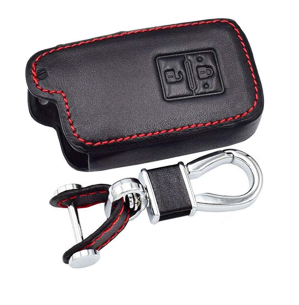 Happyit Leather Car Key Case Cover Keychain for Toyota Auris Camry RAV4 Avalon Yaris Verso 2012-2019 2 Buttons