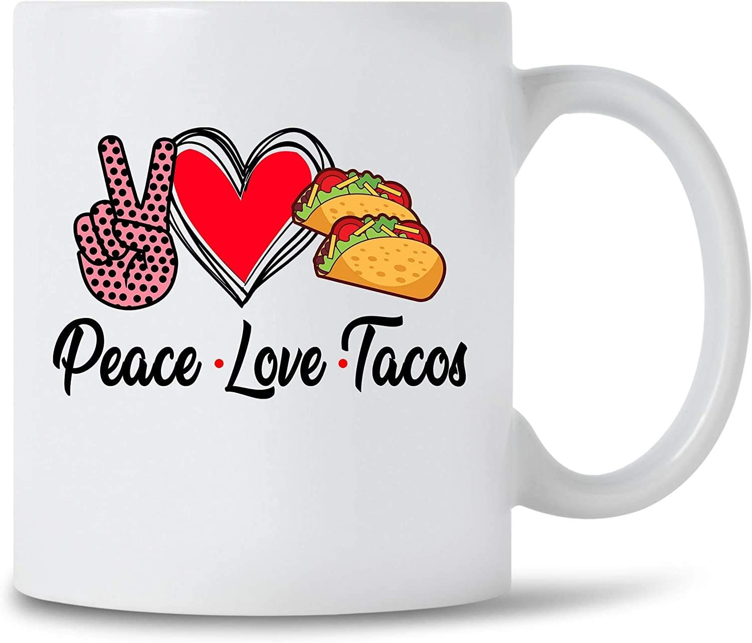 Peace Love Tacos Coffee Mug For Taco Lover, Mexican Food Lover Coffee Mug Gift Mexican Cinco De Mayo Ceramic Mug,11oz