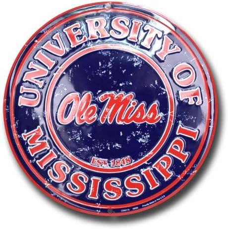 Signs 4 Fun Srcmr MS Univ OLE Miss Rebels Retro Round Sign