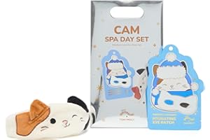 TONYMOLY x Squishmallows Cam Spa Day Set | Hydrating Coconut Eye Mask + Plush Cat Spa Headband | Limited Edition Holiday Gift Set for Relaxation, Skincare, and Self-Care at Home