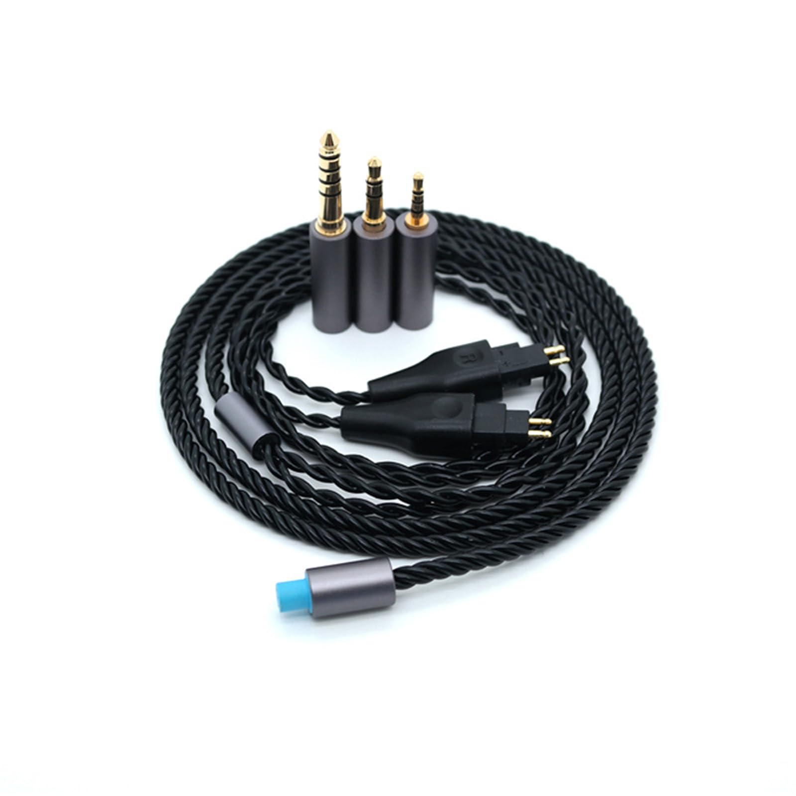 Yaowanguan Balanced Cable w/4.4mm,2.5mm,3.5mm Adapter for Sennheiser HD580 HD650 HD660 HD600S Headphones,HD414 HD25 3 in 1 Replacement Upgrade Wire(Black)