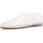 ATBELL Womens Clear Jelly Mesh Flats Trendy Transparent Shoes Soft Cork Insole Lightweight Casual Summer Shoes for Daily Outfits