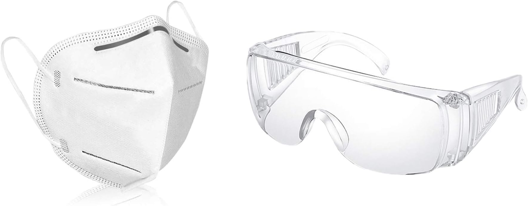 Protective Glasses 10 pcs+ Mask 5 Pcs Set for Men Women (One Size, Mask 5 Pcs+ Glasses 10 Pcs)