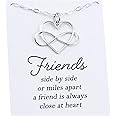 Best Friend Gift • Infinity Heart Necklace • Sterling Silver • Long Distance BFF • Meaningful Jewelry • Sisterhood • Miss You