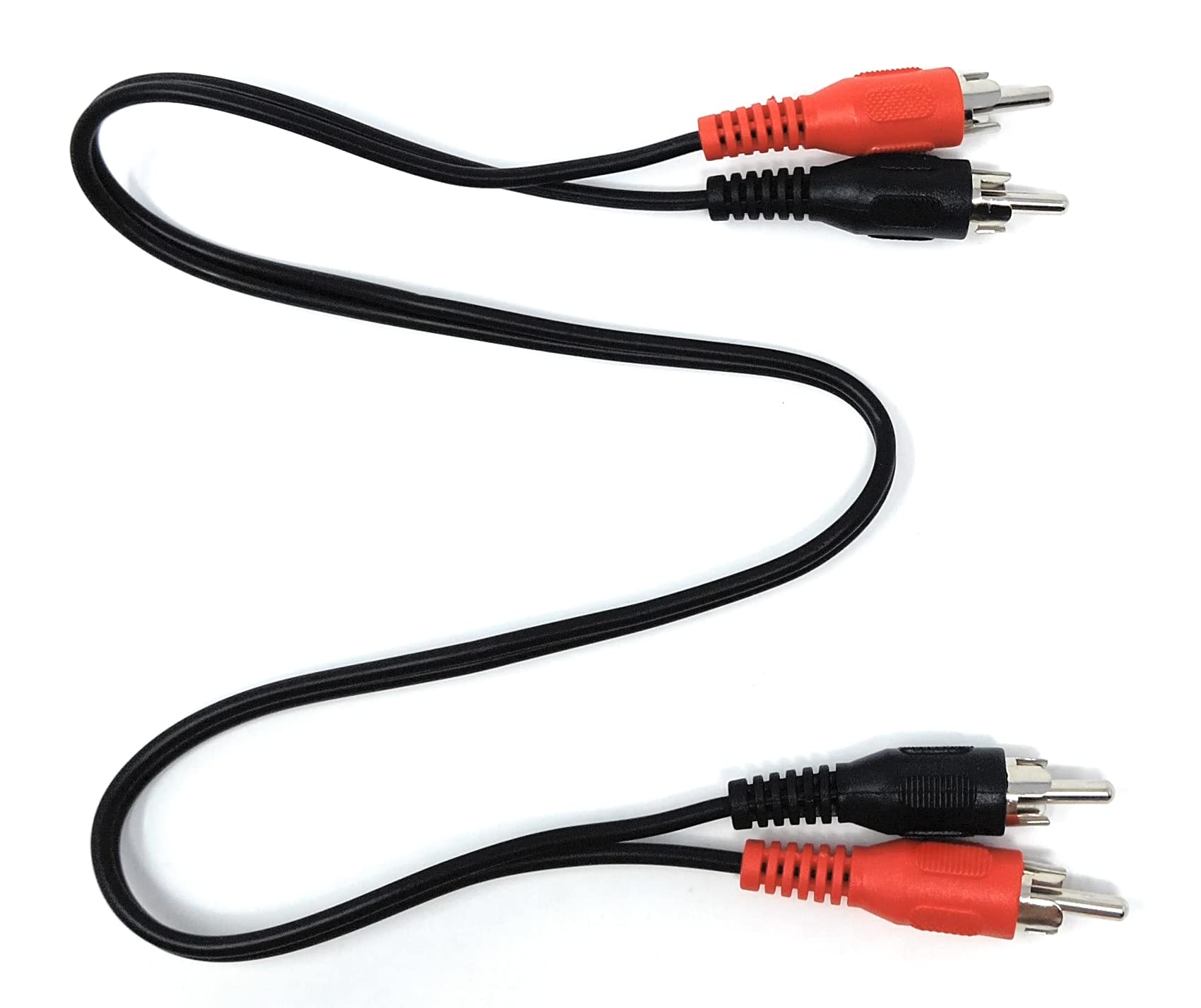 DRUT 50cm short RCA to RCA Phono Twin Jack to Jack Stereo Audio Cable Lead Cord Compatible With CD/DVD/Amplifier/Hifi/DJ Mixer/Turntable 1.6ft Black Nickel Connectors
