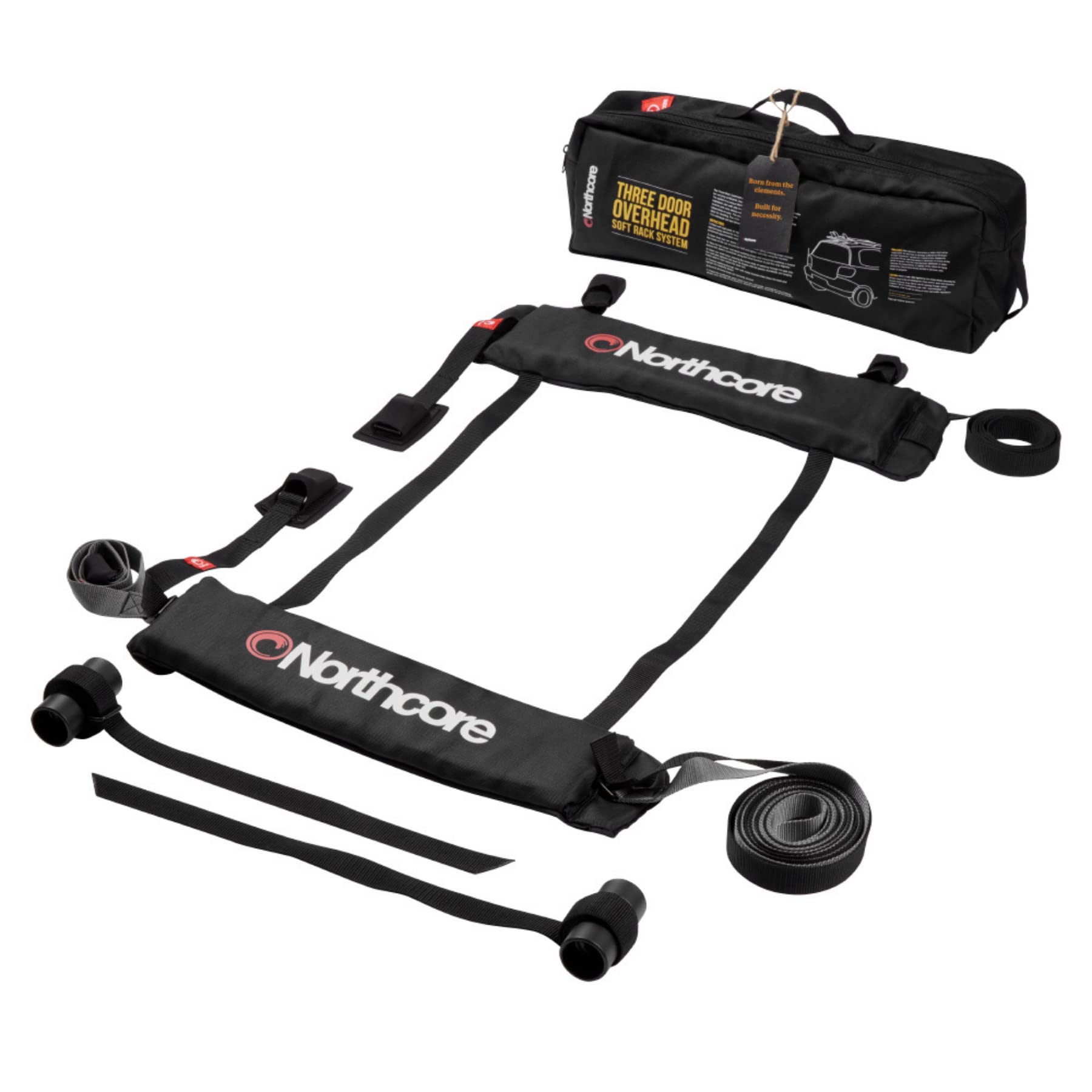 Northcore Surfing and Watersports Accessories - Three Door Overhead Soft Roofracks - Lightweight