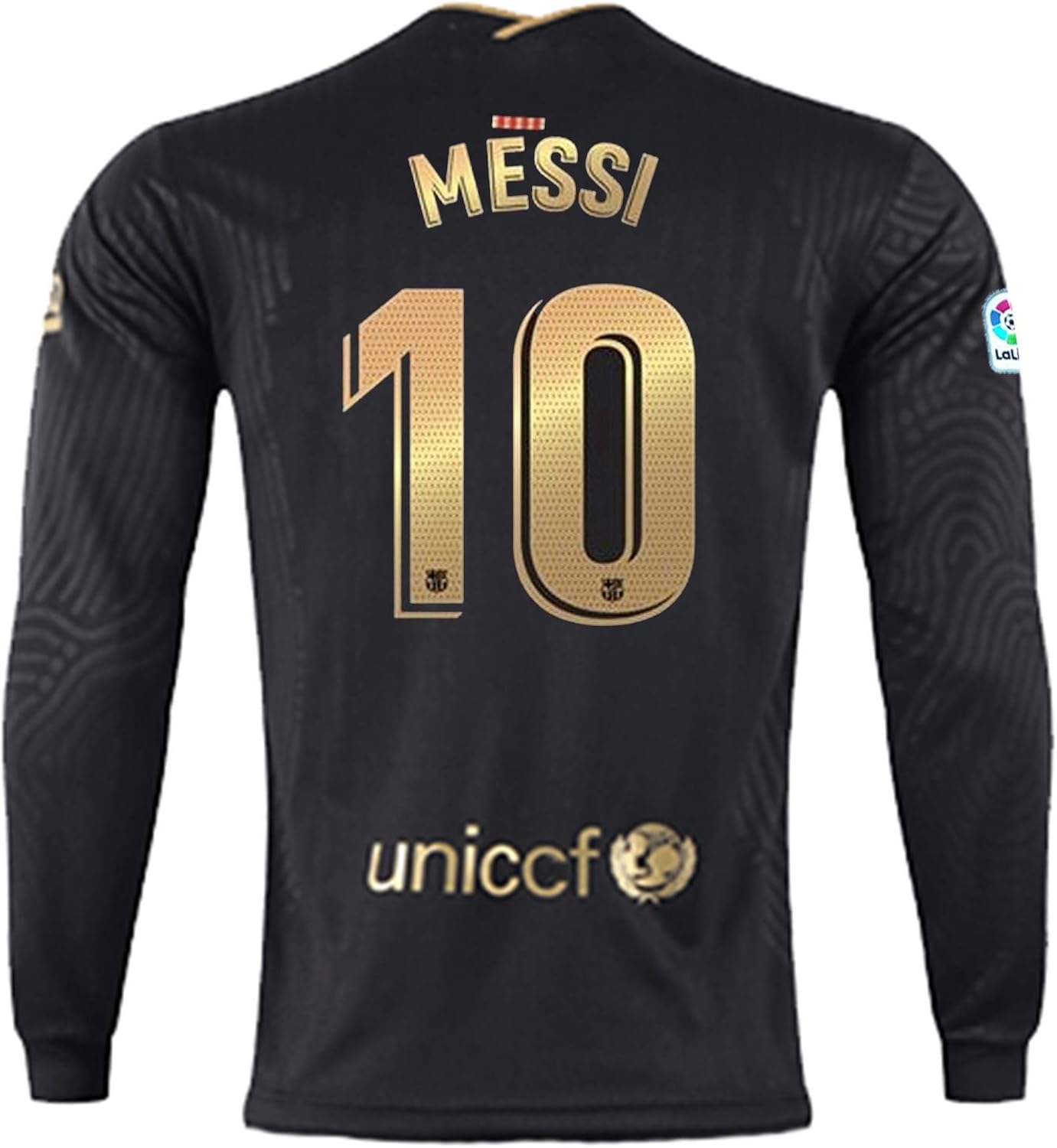 Engtdri Messi #10 Away 2020-2021 New Season Men's Barcelona Black/Gold