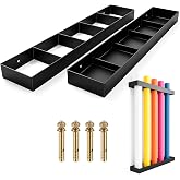ElaraBerry Seamless Backdrop Paper Storage Shelf, Vertical Backdrop Storage Rack, Wall Mounted Organizer for Photography Studio, Black, Holds up to 5 Rolls 4 Inch Diameter Fabric