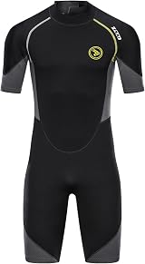ZCCO Men’s Wetsuit 3MM Back Zip Shorty Neo Spandex Neoprene Spearfishing view 4