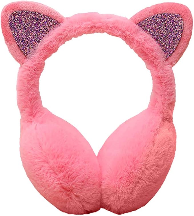 THAWxe Ear Muff, Winter Cute Lady Sequin Cat Ears Fluffy