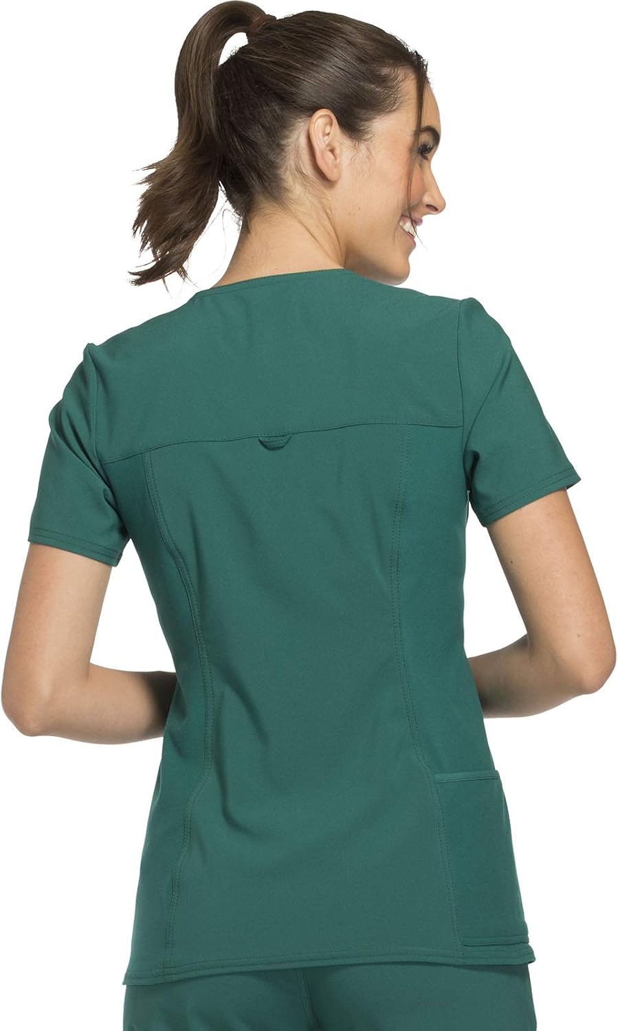 Cherokee iflex Women's V-Neck Knit Panel Scrub Top: Clothing