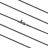 FaithHeart Mens Black/Silver/Gold Stainless Steel Flat Box Link Chain Necklace, Stylish 2/4/6/8mm Width Box Chains Necklaces for Men Non Tarnish Hip Hop Chain Jewelry Gifts,14"-30" Length