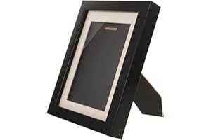 PHENOFICE Medal Display Frame for Marathon and Sports Awards, 6x8 Inch Black Wooden Shadow Box Photo Frame,