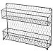 MyGift® Farmhouse Style Metal Wire Spice Rack - Wall Mount or Kitchen Countertop 2-Tier Seasoning Jar Storage Organizer, Gray