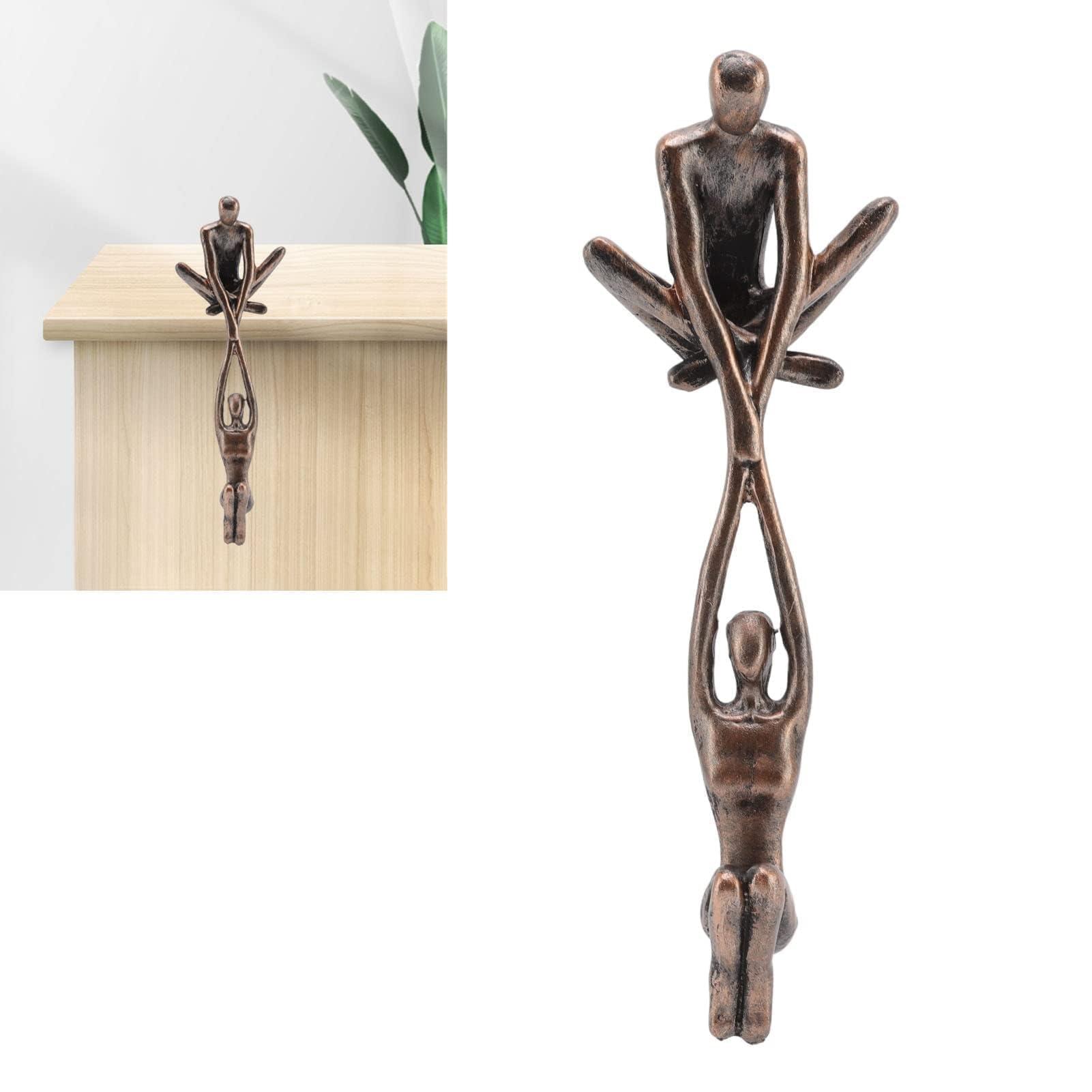 Cyrank Couple Statue, Lover Sculpture Ornament Affectionate Couple Resin Sculpture Passionate Love Statue Romantic Metal Ornament Figurine Home & Office Decoration, 19.3 X 6.3cm