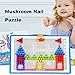 LiCB 296 Pcs Pile up Toys Diy Science kids Mushroom Nails Mosaic the Composite Picture Jigsaw Puzzle Game Creative Mosaic Pegboard Educational Toys for Children (Random Colors)