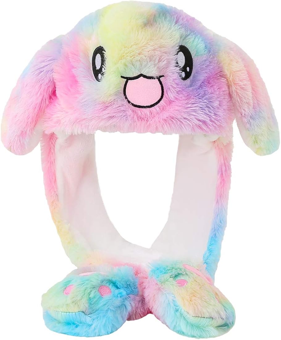 dressfan Women Girls Funny Plush Animal Ear Hat Toy Birthday Gift With Moving Ears Pressing the Animal Cap Will Make the Ears Move Girls Boys Kids Women Cosplay