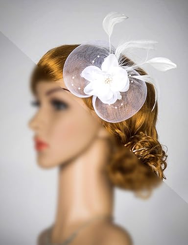 Amazon Com Wedding Fascinator Feather Hair Clip Head Piece
