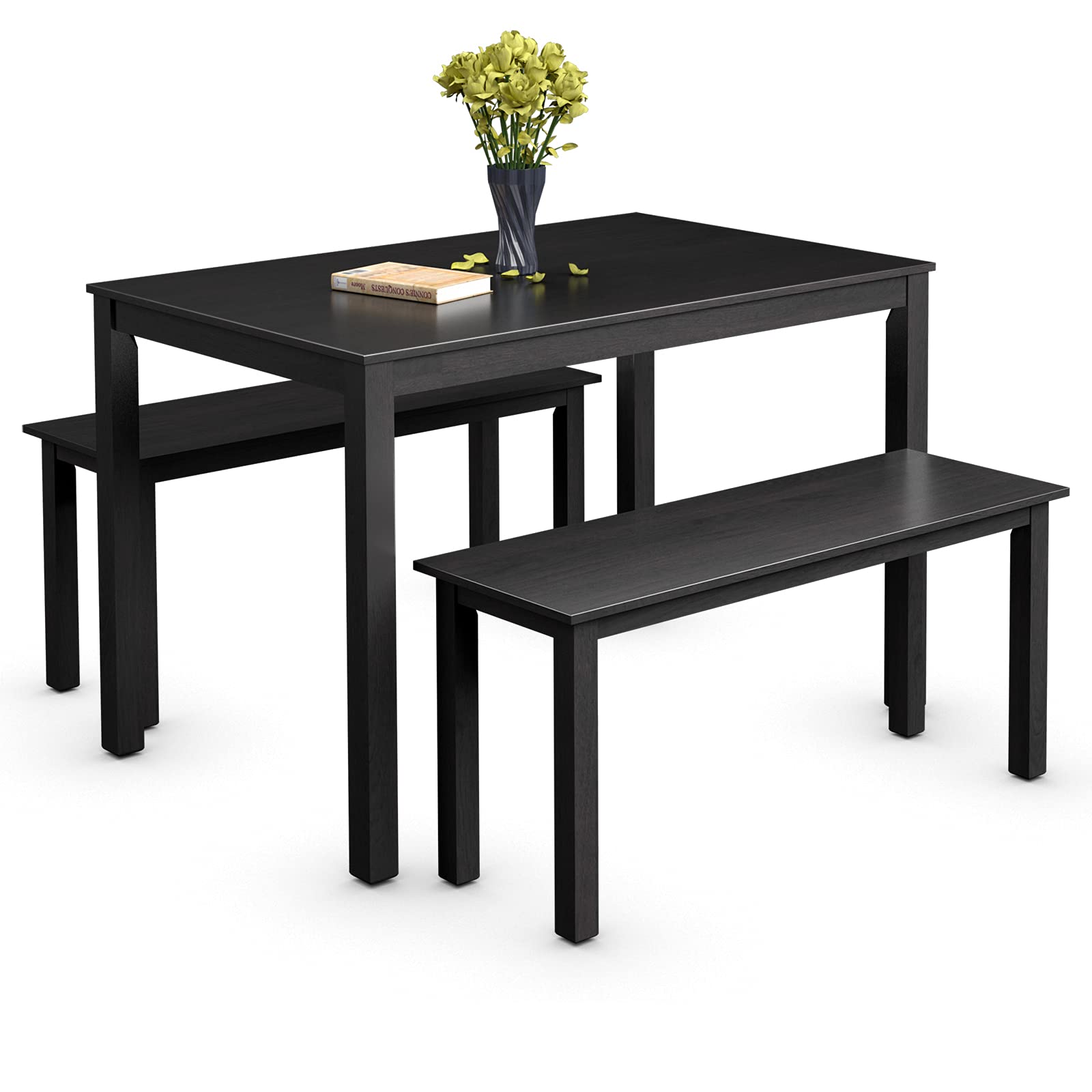 Photo 1 of ***Stock photo is a similar item*** Giantex Dining Table with Bench, Wooden 2 Pcs Kitchen Dining Room Furniture, Modern Studio Collection Table Set with Bench, Dinette Set, Kitchen Small Bench Table Set
