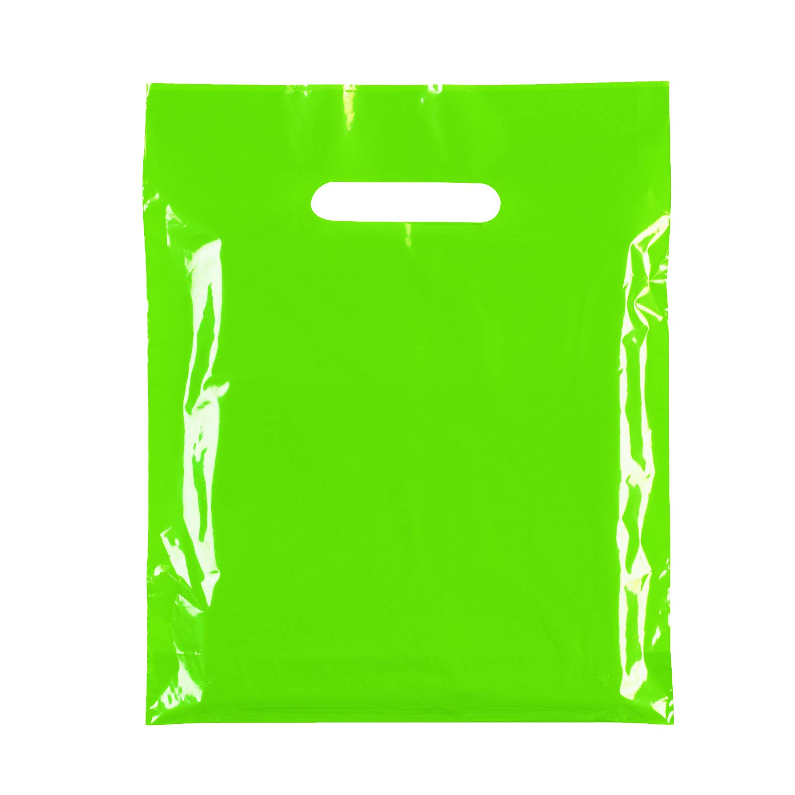 100X Plastic Carrier Bag - Modern Printed Strong Gift Shopping Bags- 3 SIZES/10 Colors (Light Green (Small))