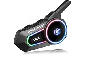 gearelec Motorcycle Bluetooth Headset V5.2 with FM, 2-Way Motorcycle Helmet Bluetooth with IP65 Waterproof, Helmet Headset with Hi-Fi Speakers for Snowmobile/ATV