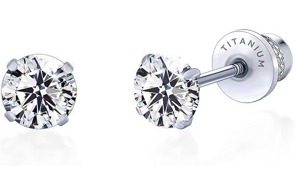 Limerencia Hypoallergenic G23 Implant Grade Titanium Screw Back Earrings Tragus 20G Helix F136 Piercing Post for Sensitive Ea