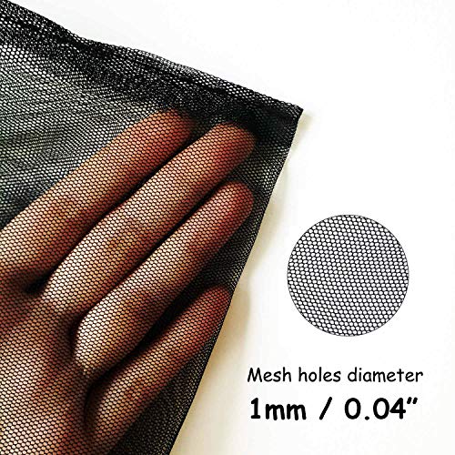 Only Lovuu 1mm Mesh Holes Aquarium Filter Bags, Fish Tank Media Mesh Bags with Plastic Zipper for Charcoal Media, Bio Balls, Ceramic Rings, Ammonia Remover (10 Pack, Large, Black)