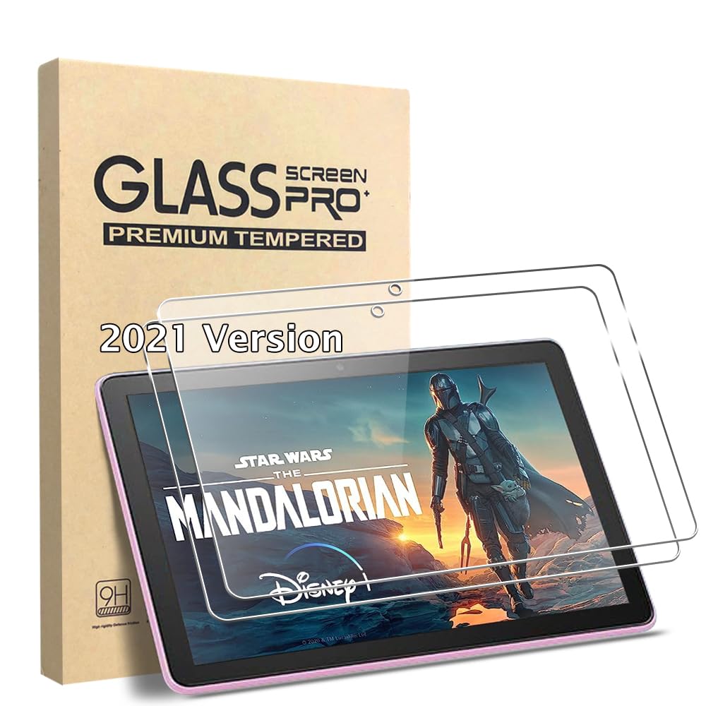 KLWAINM [2 Pack] 10 2021(Not fit 2023 Version) Tablet Tempered Glass Screen Protector with 2.5D 9H HD Anti Scratch Transparent Clear Bubble Free Protective Film