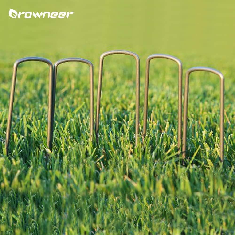 GROWNEER 100 Packs 6 Inches Heavy Duty 11 Gauge Galvanized Steel Garden Stakes Staples Securing Pegs for Securing Weed Fabric Landscape Fabric Netting Ground Sheets and Fleece : Garden & Outdoor