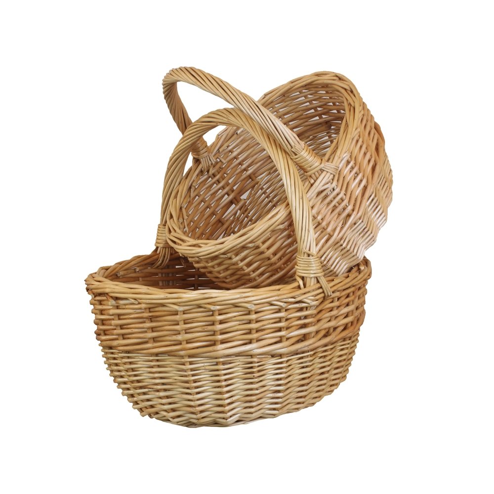 Red Hamper Wicker Shopping Basket, Brown, Small