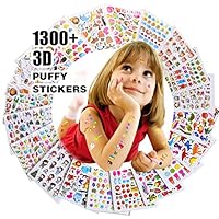 RENOOK Stickers for Kids 1300+, 20 Different Sheets, 3D Puffy Stickers, Scrapbooking, Bullet Journals, Stickers for Adult, Including Animals, and More,Christmas Stickers for Kids.