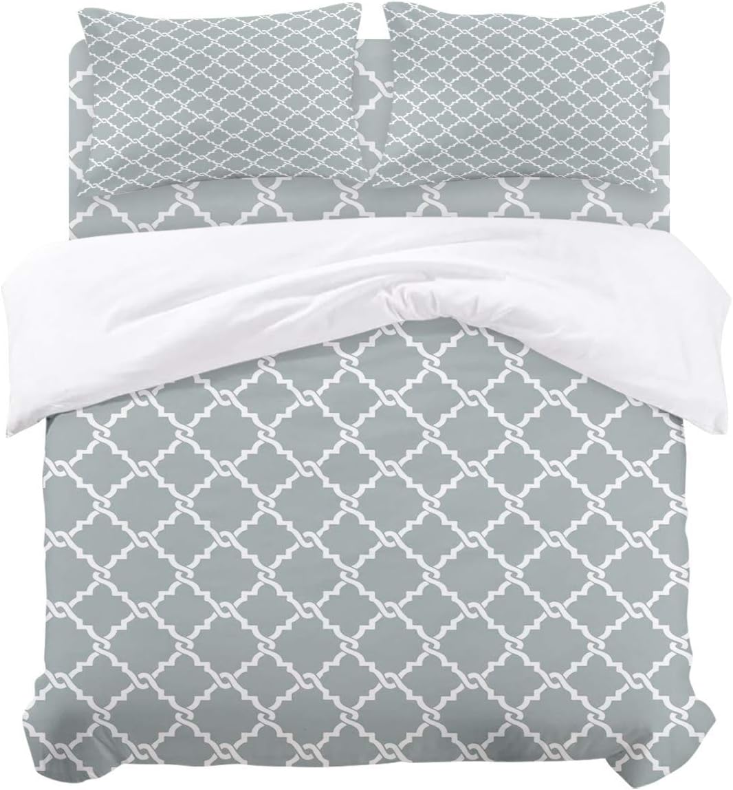 Boxhandschuh Bettwäsche Set 3-tlg. - Muay Thai Design 220x240 Cm Grau/Weiß