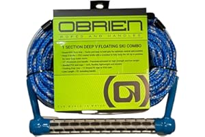 Generic O'Brien Easy-Up 1-Section Deep V Floating Combo Waterski Rope, Silver/Black