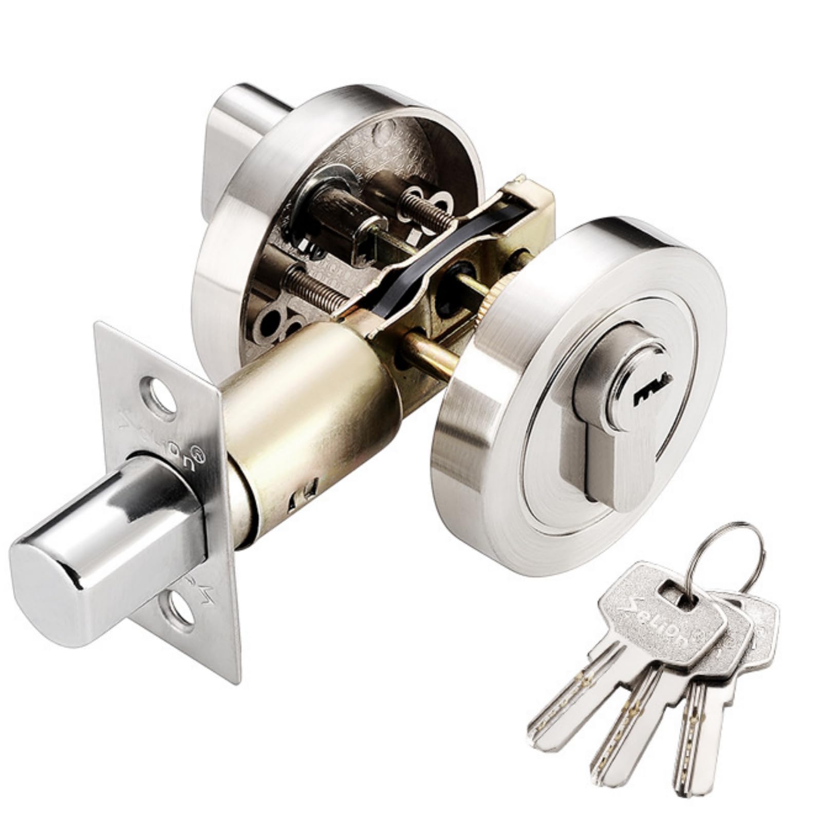 Door Lock with Key, Zinc Alloy Bedroom Door Lock, Security Bathroom Lock, Door Bolts for Internal Doors, Passage Door