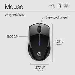 HP X3000 G2 Wireless Mouse - Ambidextrous 3-Button