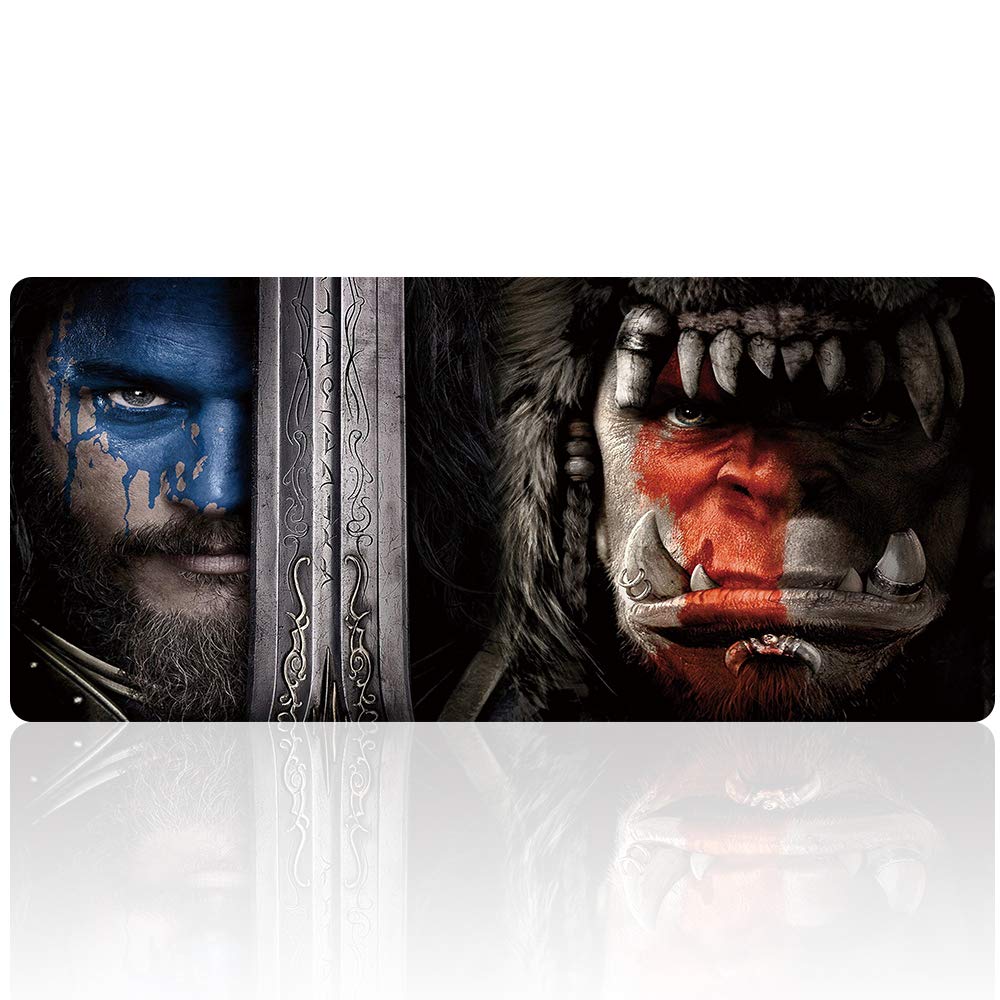 Gaming Mouse Pad Large Unique Game Mousepad Anti-Slip Rubber Base Colorful Keyboard Mat with Extended size - Water Resistant Desk Pads Mice Mat for Laptop PC Gamers Office desk (90x40 renyuan P10)