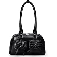 Farcauo Vintage Small Shoulder Bag For Women - Black PU Leather Mini Tote, Y2K Retro Purse With Flap Lock - View #12