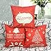 Homar Throw Pillow Covers Red - Christmas Tree Print Pattern Decorative Pillow Case - Washable Cotton Linen Square Zippered Pillowcase Cushion Cover Standard Size 18 x 18 for Couch Sofa Bed Home Decor