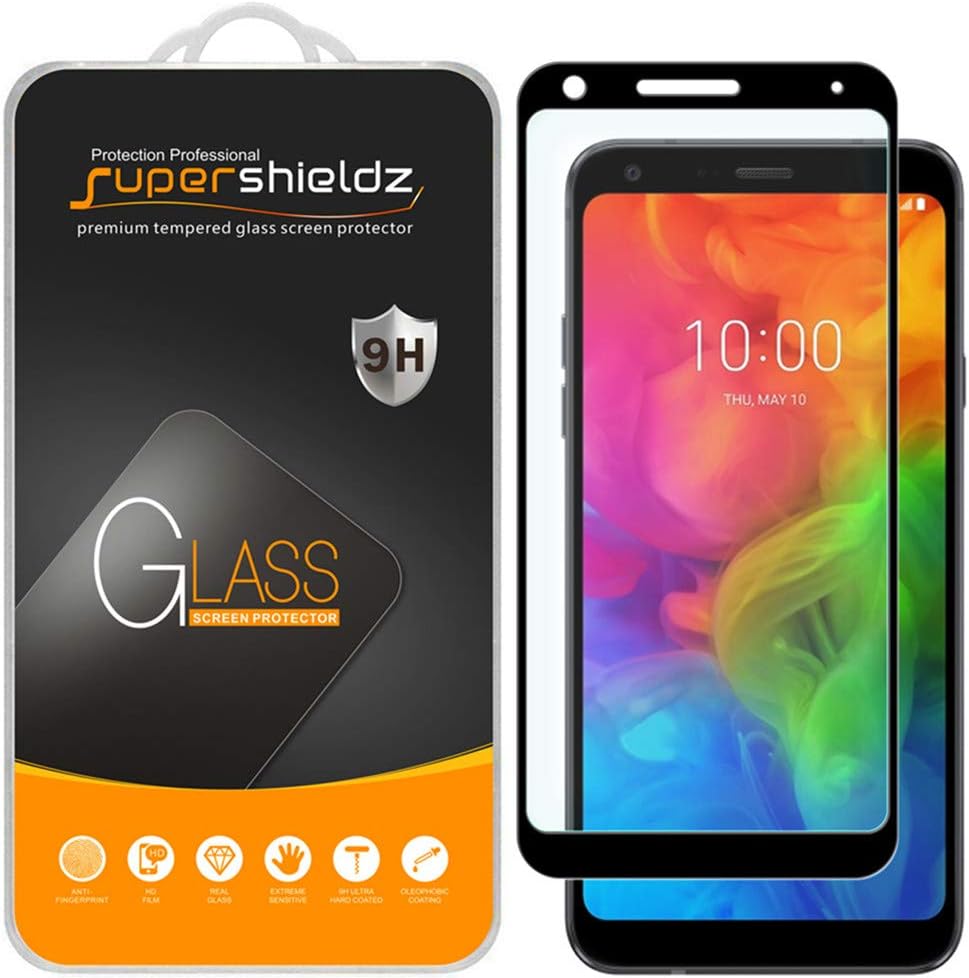 Supershieldz(2 Pack) Designed for LG Q7 Plus Tempered Glass Screen Protector, (Full Screen Coverage) Anti Scratch, Bubble Free (Black)